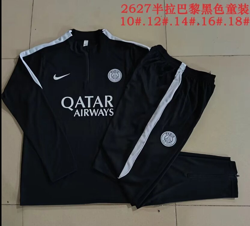 Kids Paris St Germain 26/27 Tracksuit - Black